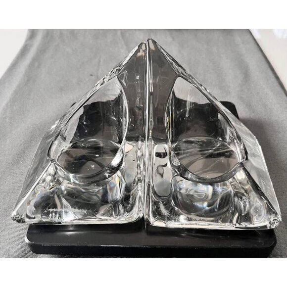 Nybro Sweden Pyramid Clear Crystal Votive Candle Holder by Tord Kjellstrom MCM - Picture 6 of 8